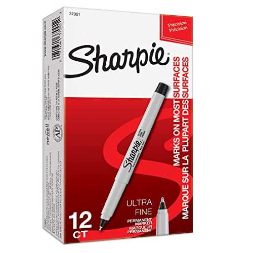 Sharpie Ultra Fine Tip Permanent Marker Black, 12 Markers