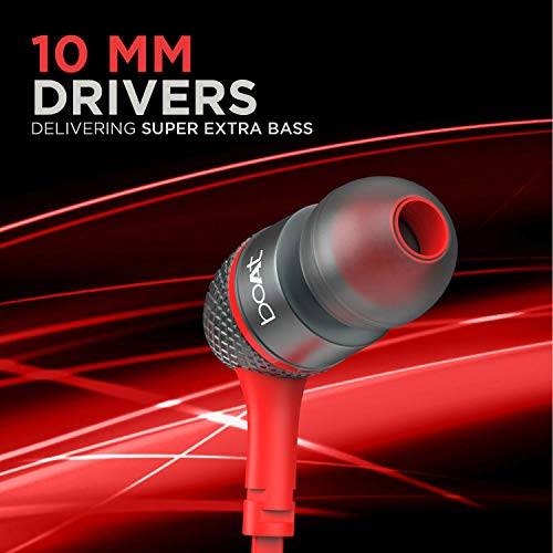 boAt Bassheads 225 Wired in Ear Earphone with Mic (Red)