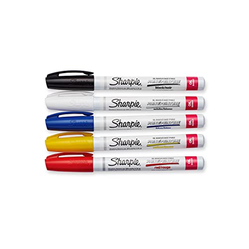 Sharpie Fine Tip Oil Paint Based Marker, Assorted, 5 Markers