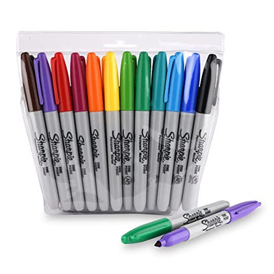 Sharpie Fine Tip Permanent Marker, Assorted, 12 Markers