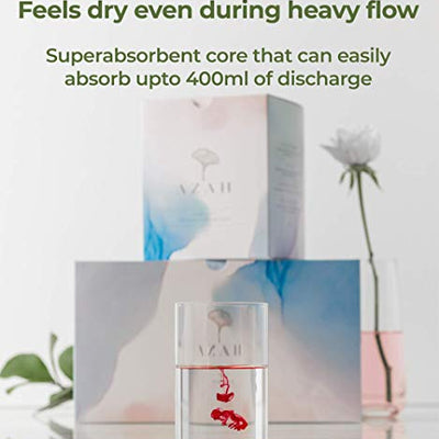 AZAH Sanitary Pads for Women (Pack of 30XL) 100% Organic Sanitary Pads for Women Cotton Sanitary Pads for Women | With Disposable Bag