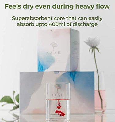 AZAH Sanitary Pads for Women (Pack of 30XL) 100% Organic Sanitary Pads for Women Cotton Sanitary Pads for Women | With Disposable Bag