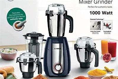 Bosch TrueMixx Pro Mixer Grinder MGM8842DIN 1000 W 4 Jars, Dark Blue (Indian Plug)