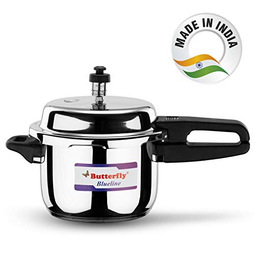 Butterfly Blue Line Stainless Steel Outer Lid Pressure Cooker, 3 Litre (Indian Plug)