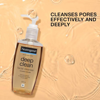 Neutrogena Deep Clean Facial Cleanser For Normal To Oily Skin, 200ml