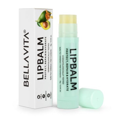Bella Vita Organic Lip Balm NicoBalm 2 Pack For Women,Men, Boys & Girls To Hydrate Dry, Chapped, Damaged Lips & Get Baby Lips | Pre Smoke Balm | Pre Lipstick Balm, 4 gm Each Transparent