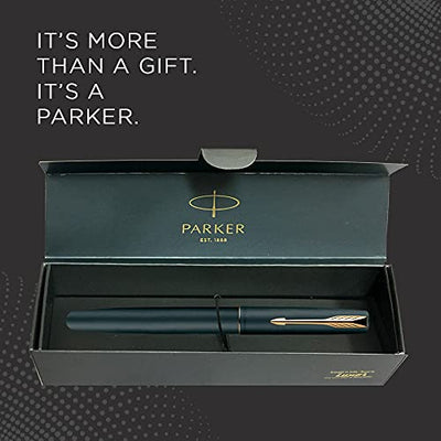 Parker Frontier Matte Black Gold Trim Fountain Pen - Black Ink, Pack Of 1