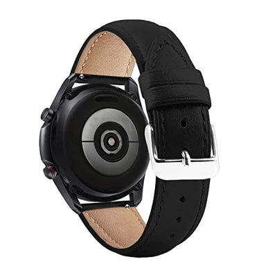 ACM Watch Strap Leather Belt compatible with Fire-Boltt Invincible Plus Bsw097 Smartwatch Casual Classic Band Black
