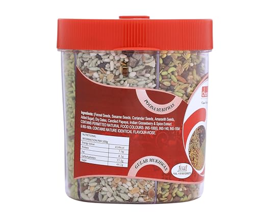 Chandan Mouth Freshener 5 in 1 Mix Mouth Fresheners Sweet Fennel Mix | Kashmiri, Special, Jet, Poona & Gulab Mukhwas, 8.82 oz / 250 g