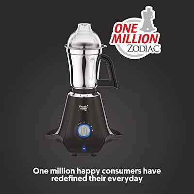 Preethi Taurus Pro MG-256 Mixer Grinder, Black, 3 Jars,Powerful 1000 Watt motor for perfect grinding in 90 sec, Shock proof ABS Plastic Body, 5 Yr Motor Warranty & Lifelong Free Service