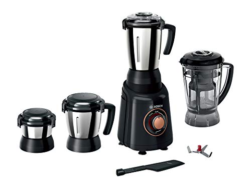Bosch TrueMixx Bold Mixer Grinder (600 Watt, 4 Jars, Black) - MGM4344BIN (Indian Plug)