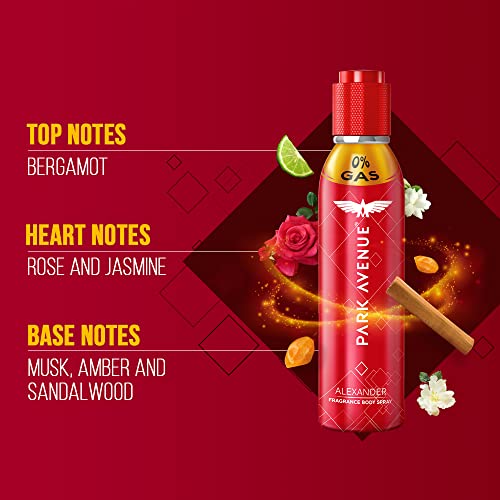 4x Park Avenue Alexander Perfume Body Spray For Men, Pack of 4 (130ml each)