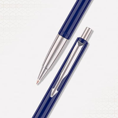 Parker Vector Standard Chrome Gold Trim Ball Pen - Blue Ink, Pack Of 1