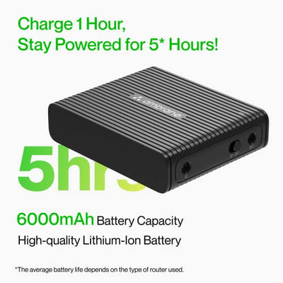 Ambrane Mini UPS for 12V WiFi Router Broadband Modem, Backup Upto 5 Hours, WiFi Router UPS Power Backup During Power Cuts, Ups for Router up to 2A, Portable ups(Powervolt, Black)