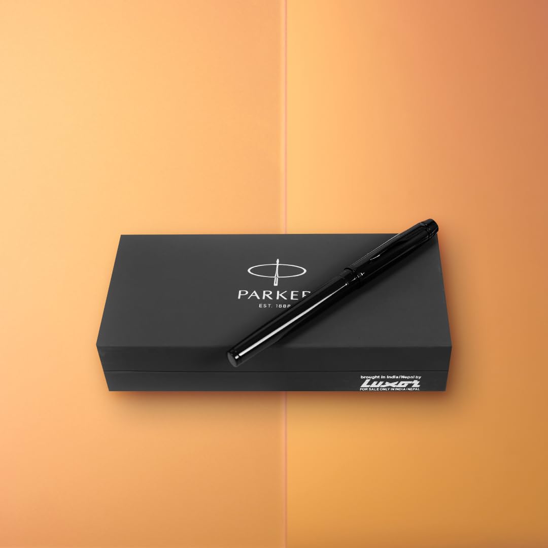 Parker Odyssey Laque Black Metal Trim Roller Ball Pen