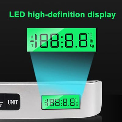 COOFANDY Portable Handy Pocket Smile Mini Electronic Digital Luggage, Hanging Scale with Backlit LCD Display, Travel Weight, Portable Weighing Scale with Hook, Temperature Sensor Battery Included