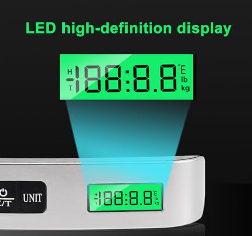 COOFANDY Portable Handy Pocket Smile Mini Electronic Digital Luggage, Hanging Scale with Backlit LCD Display, Travel Weight, Portable Weighing Scale with Hook, Temperature Sensor Battery Included