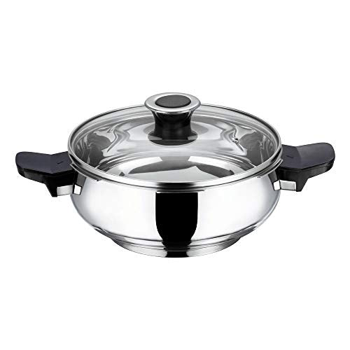 Vinod Stainless Steel Sandwich Bottom Magic Outer Lid Pressure Cooker, 3.5 Liter, Silver