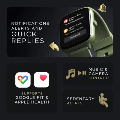 boAt Wave Style Call Smart Watch with Advanced BT Calling Chip,DIY Watch Face Studio, Coins, 1.69" HD Display, Health Ecosystem, Live Cricket Scores, Quick Replies, HR & SpO2(Olive Green)