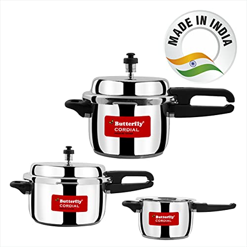 Butterfly Cordial 2L, 3L & 5L Stainless Steel Outer Lid Pressure Cooker (Indian Plug)
