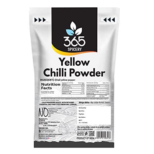 365 SPICERY Yellow Chilly Powder | Aromatic and Flavorful Spice for a Variety of Dishes | No Fillers or Preservatives - 500 gm