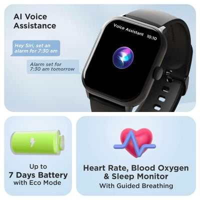 boAt Wave Edge Smart Watch with 1.85" HD Display, Advanced Bluetooth Calling Chip, Functional Crown, 100+ Sports Modes,Widget Control,AI Voice Assistance,Inbuilt Games, IP68(Active Black)