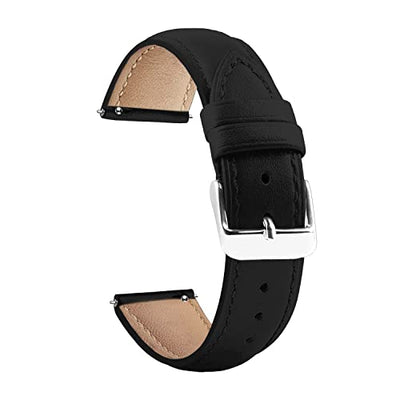 ACM Watch Strap Leather Belt compatible with Fire-Boltt Invincible Plus Bsw097 Smartwatch Casual Classic Band Black