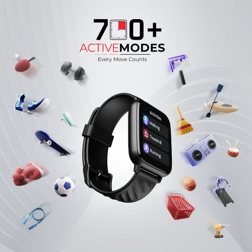 boAt Wave Prime47 Smart Watch with 1.69" HD Display, 700+ Active Modes, ASAP Charge, Live Cricket Scores, Crest App Health Ecosystem, HR & SpO2 Monitoring(Matte Black)