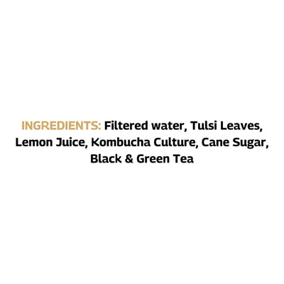 SBOOCH - Indian Sparkling Kombucha Tea | Tulsi & Lemon Flavor |275ml Pack of 6| Gut-Friendly Beverage | Antioxidant-Rich Zero Preservatives | Alcohol-Free Fermented Tea | Vegan & Gluten-Free