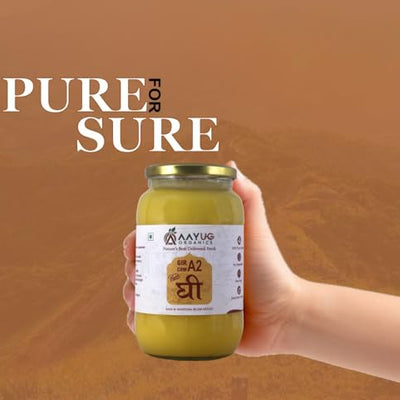 A2 Gir Cow Ghee (1 litre) | Traditional Bilona Method A2 Cow Ghee | Grassfed, Pure and Healthy Gir Cow Ghee (Glass Bottle - 1 litre)