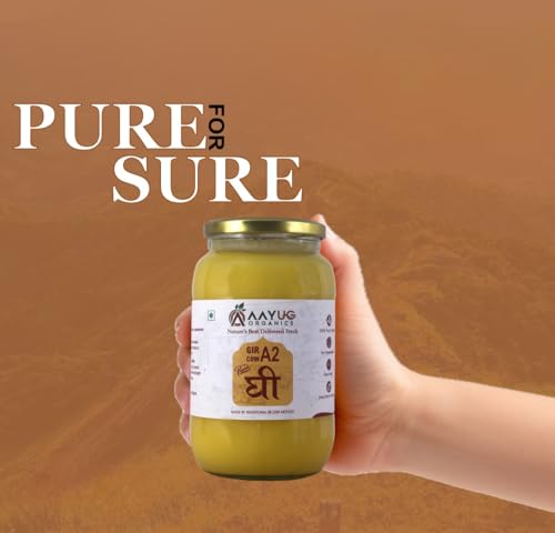 A2 Gir Cow Ghee (1 litre) | Traditional Bilona Method A2 Cow Ghee | Grassfed, Pure and Healthy Gir Cow Ghee (Glass Bottle - 1 litre)