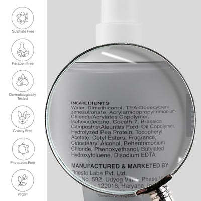 Bare Anatomy Heat Protection Spray Serum| Controls Frizz for up to 24 Hrs | Vitamin E, Pea Protein & Veg Keratin Enriched | Paraben Free | For Women & Men | Vegan |230 °C Heat Protection 150 ml