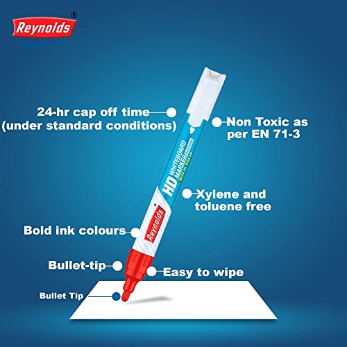 Reynolds HD Whiteboard Marker - Red Ink, Pack of 10