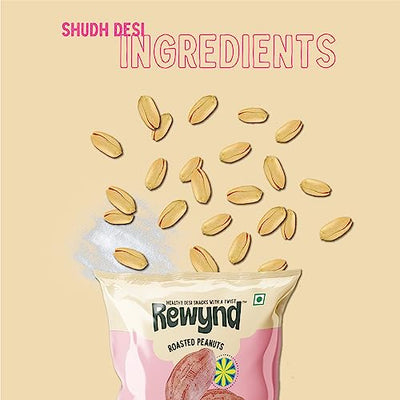 Rewynd Khari Sing Roasted Peanut | Pack of 4 (800gm) | Roasted Peanuts | High Protien & Low Carbs | Roasted Not Fried | 100% Veg | Healthy Snack for Anytime Snacking