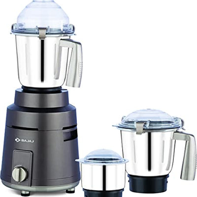 Bajaj Herculo Mixer Grinder 1000W| 100% Copper Motor Mixie For Kitchen|3 Stainless Steel Jars|Portable & Lightweight Mixer|Hands-Free Operation| Multifunctional Blades|2-Yr Warranty By Bajaj|Brown