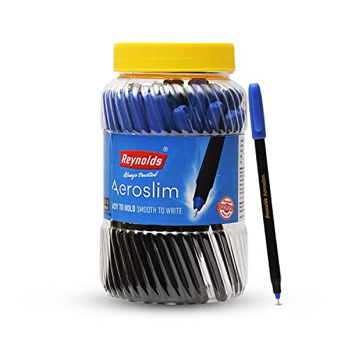 Reynolds Aeroslim 0.7mm Ball Pen - Blue Ink, Pack of 50