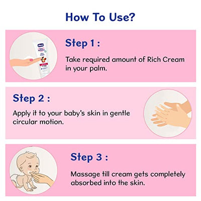 Chicco Baby Moments Rich Cream, New Advanced Formula with Natural Ingredients for Extra Rich Moisturization, Suitable for Preventing Dryness, No Phenoxyethanol and Parabens (100g)