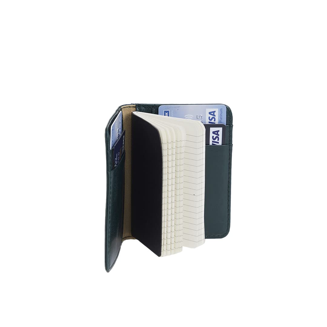 Mypaperclip Card Holder Wallet, Classic Edition, Pocket Size Made Of Italian Vegan Leather - Chw_Mini-Green