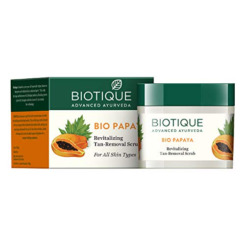 Biotique Papaya Tan Removal Brightening & Revitalizing Face Scrub For All Skin Types, 75 gm