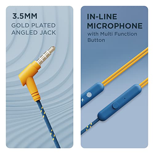 boAt Bassheads 152 Sunburn Edition in Ear Wired Earphones with Mic(Jazzy Blue)