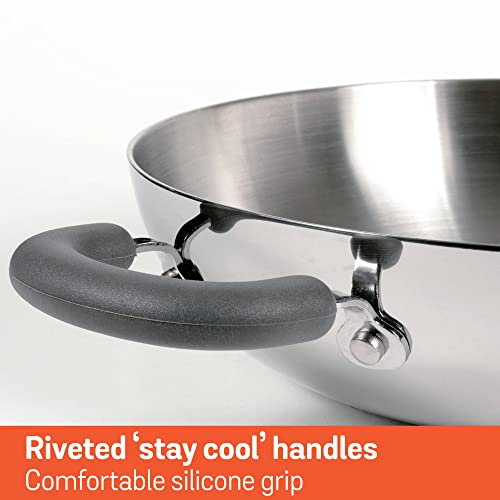 Meyer Trivantage Nickle Free Stainless Steel Triply Cookware Kadai 30cm Large