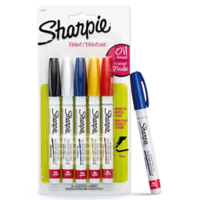 Sharpie Fine Tip Oil Paint Based Marker, Assorted, 5 Markers