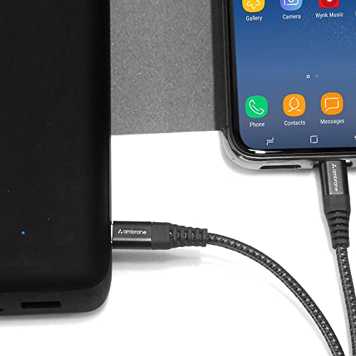 Ambrane Unbreakable 60W / 3A Fast Charging 1.5m Braided Type C to Type C Cable for Smartphones, Tablets, Laptops & other Type C devices, PD Technology, 480Mbps Data Sync (RCTT15, Black)