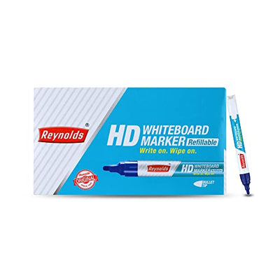 Reynolds HD Whiteboard Marker - Blue Ink, Pack of 10