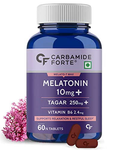 Carbamide Forte Melatonin 10mg with Tagar 250mg Sleeping Aid Pills - 60 Veg Tablets