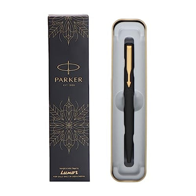 Parker Vector Standard Chrome Gold Trim Ball Pen - Blue Ink, Pack Of 1