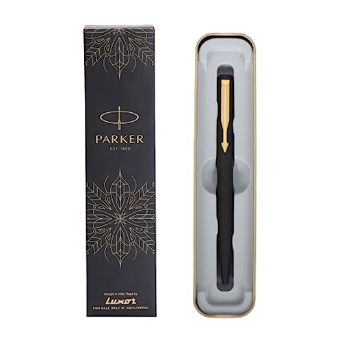 Parker Vector Standard Chrome Gold Trim Ball Pen - Blue Ink, Pack Of 1