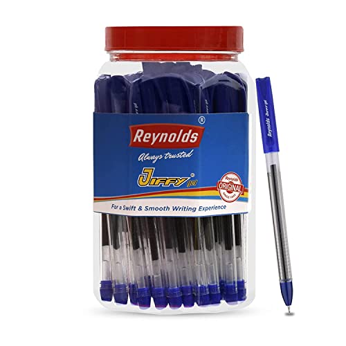 Reynolds Jiffy 0.5mm Gel Pen - Blue Ink, Pack of 50