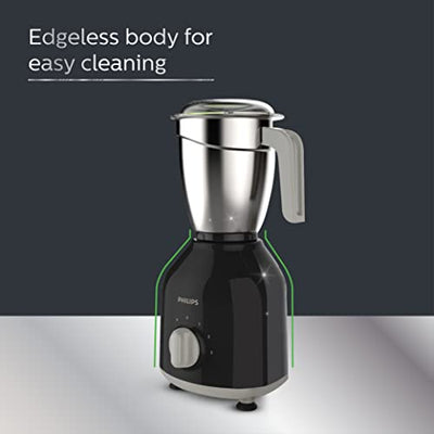 Philips HL7759/00 Mixer Grinder, 750W Turbo Motor, 4 Jars (Black), Quick cool ventilation for longer motor life