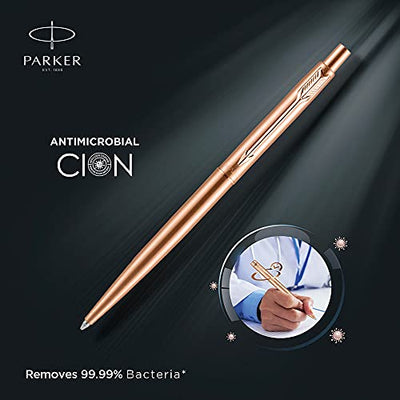 Parker Classic Anti Microbial Stainless Steel Ball Pen - Blue Ink, Pack Of 1